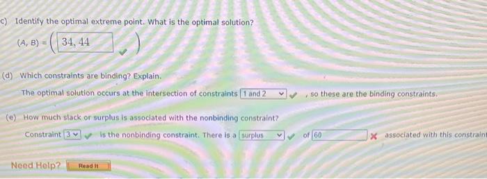 Solved Consider the following linear program. Max 2A + 3B | Chegg.com