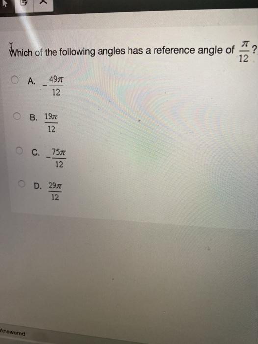Solved 7T Which of the following angles has a reference | Chegg.com
