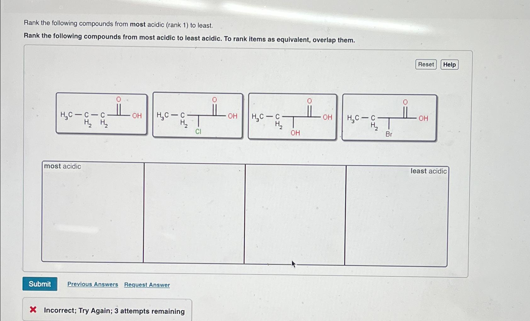 Solved Rank The Following Compounds From Most Acidic (rank | Chegg.com