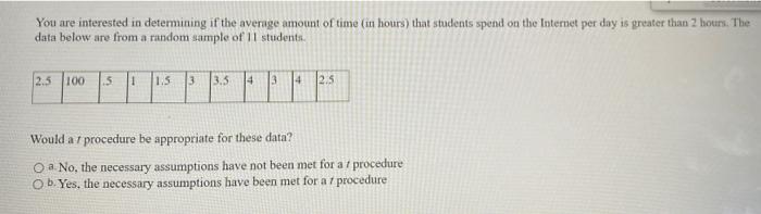 Solved You are interested in determining if the average | Chegg.com