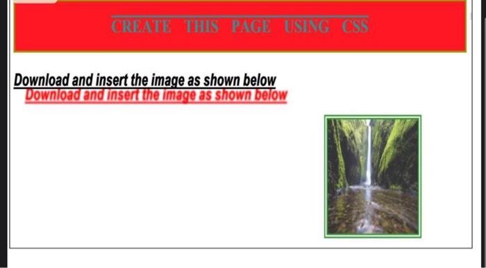 Solved CREATE THIS PAGE USING CSS Download and insert the | Chegg.com