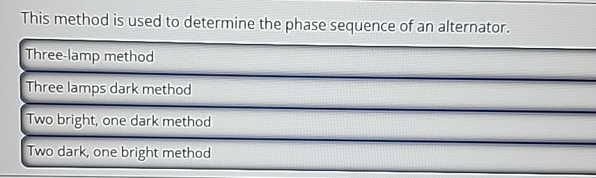 Solved This Method Is Used To Determine The Phase Sequence Chegg Solved This Method Is Used To Determine The Phase Sequence Chegg