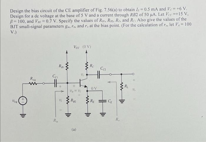 Solved Consider A CB Amplifier Utilizing A BJT Biased At Le= | Chegg.com