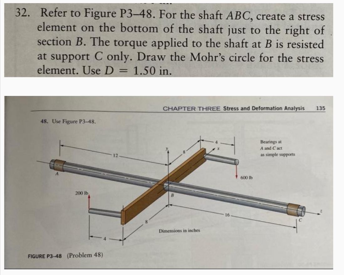 Solved Refer to Figure P3–48. ﻿For the shaft ABC, create a | Chegg.com