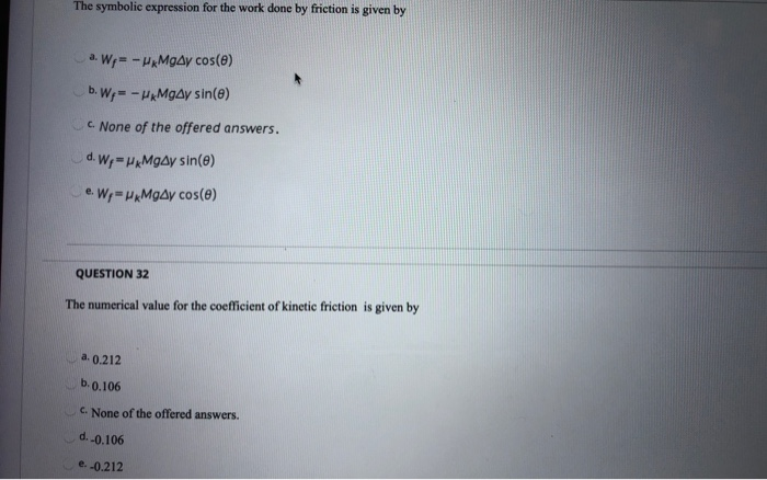 Solved Questions 23 - 34 pertain to a student who set up the | Chegg.com