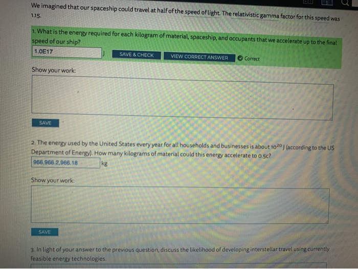 Solved We Imagined That Our Spaceship Could Travel At Half | Chegg.com