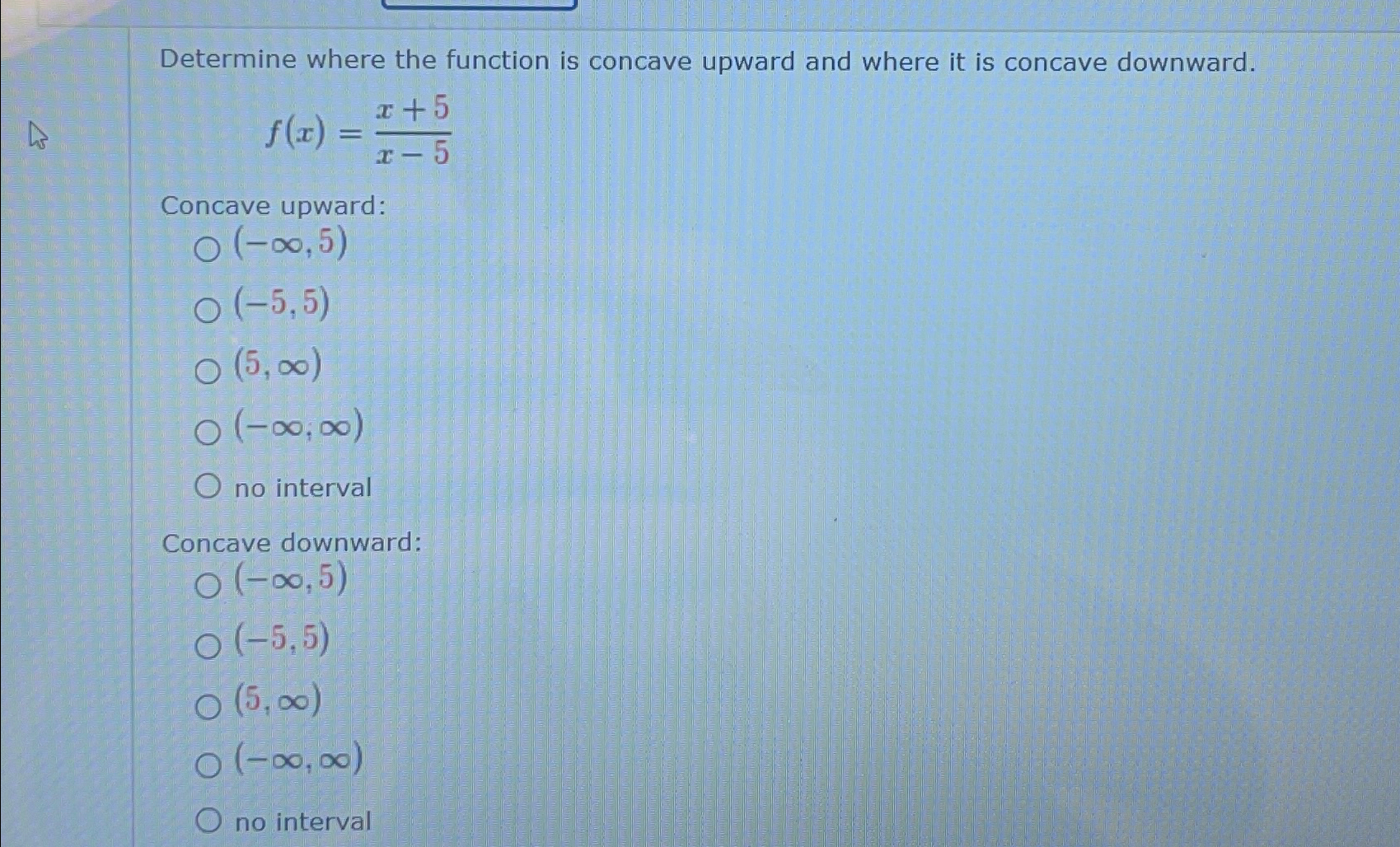 Solved Determine where the function is concave upward and | Chegg.com