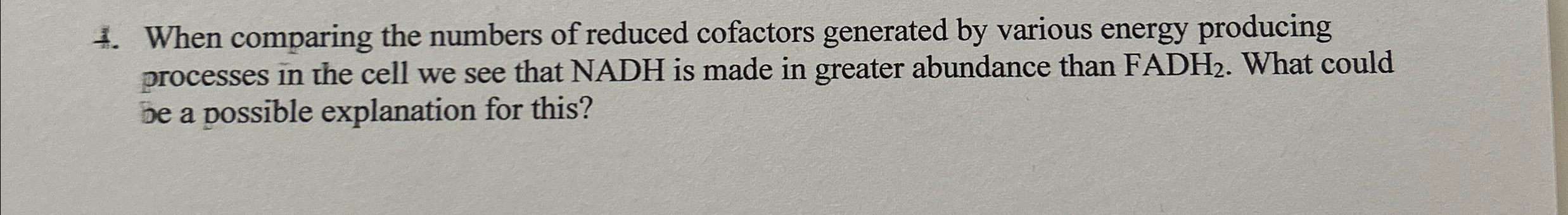 Solved When comparing the numbers of reduced cofactors | Chegg.com