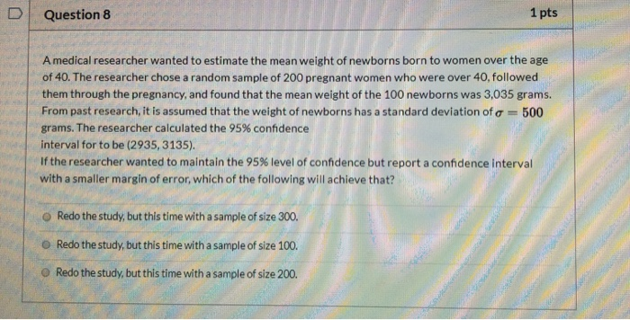 Solved Question 6 1 pts Suppose that based on a random | Chegg.com