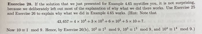 Example Answer Is 28 Exercise 28. If the solution that we just presented | Chegg.com