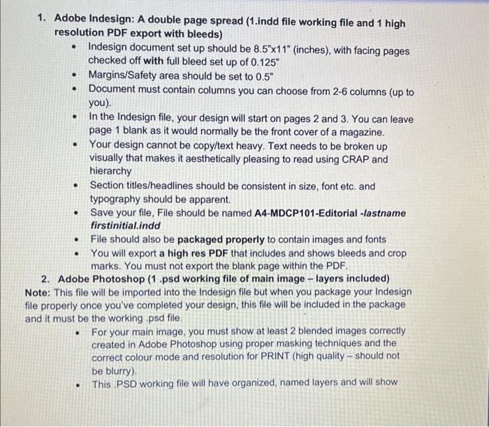 Solved Brief You will design a 2-page (double page spread) | Chegg.com