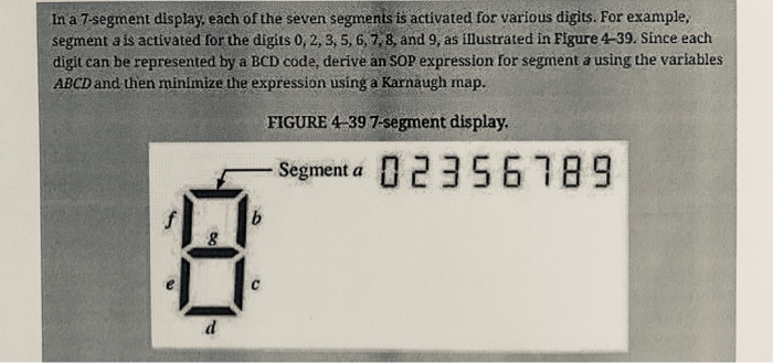 Solved In a 7-segment display, each of the seven segments is | Chegg.com