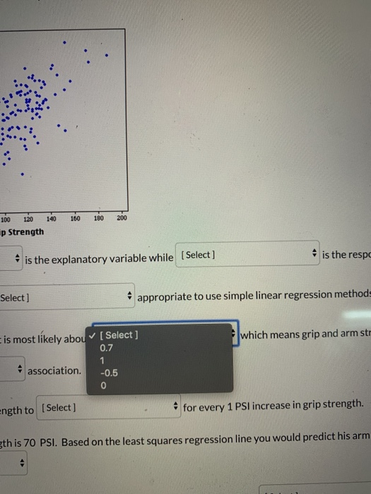 Solved The grip strength (in PSI) and arm strength (in LBS) | Chegg.com