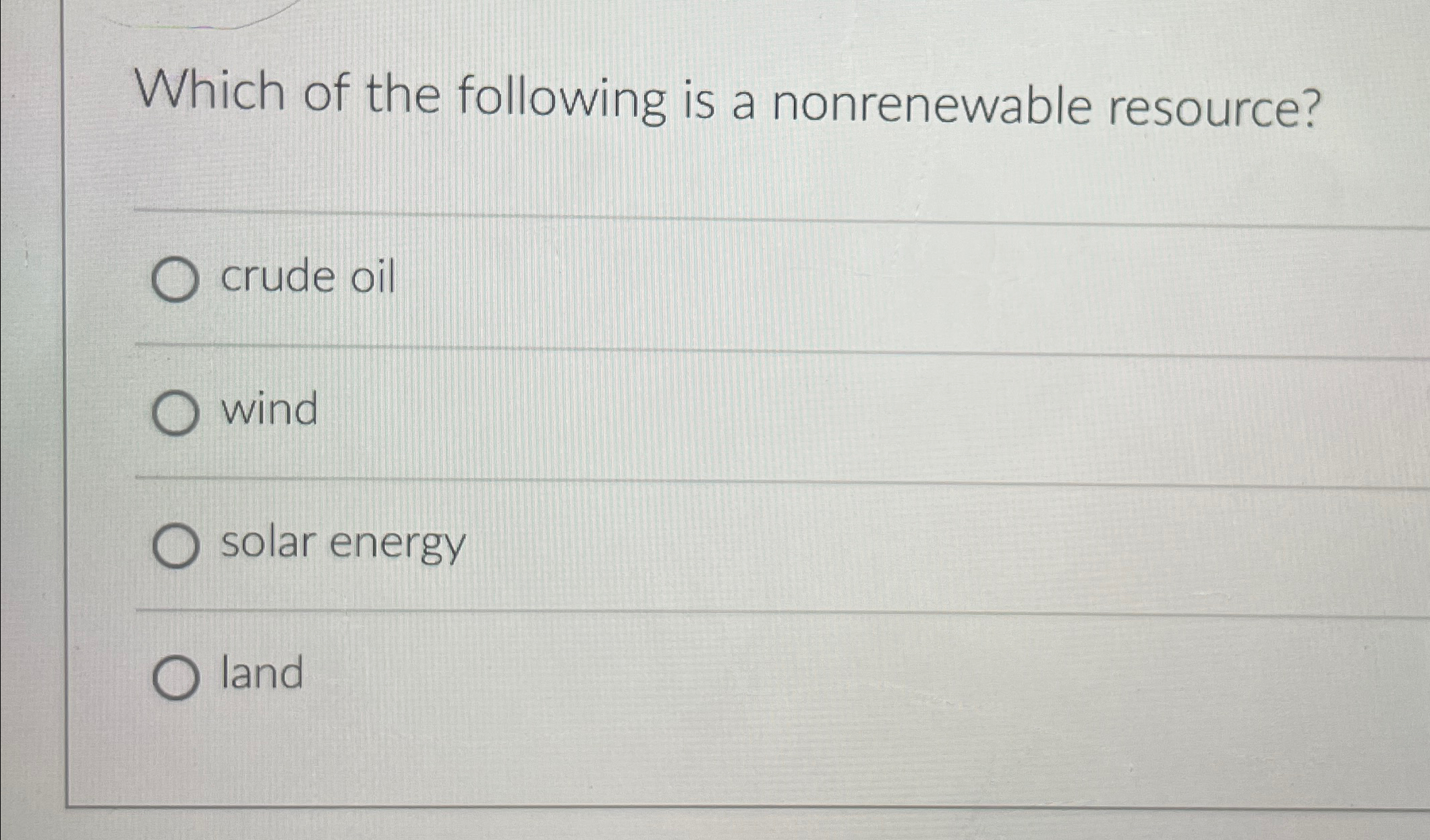 which of the following is an example of a nonrenewable land resource