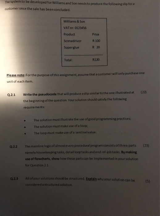 Solved please help with 2.1 to 2.3programming logic and | Chegg.com