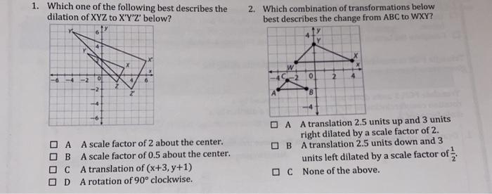 Solved 5 What Is The Scale Factor That Dilates Quadrilat Chegg Com