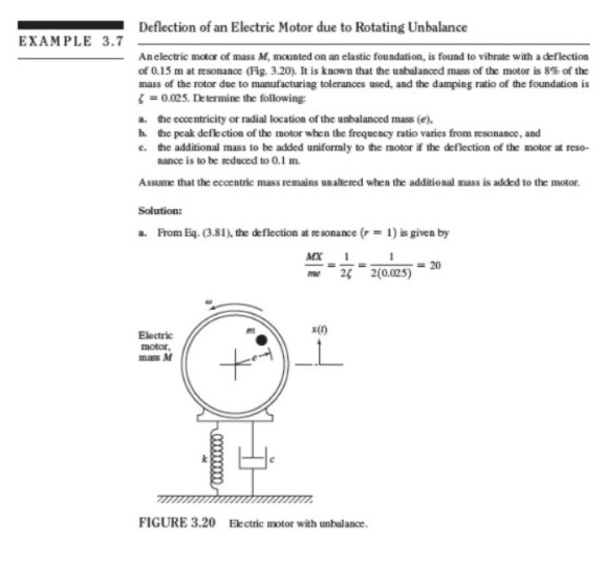 Solved EXAMPLE 3.7Deflection of an Electric Motor due to | Chegg.com