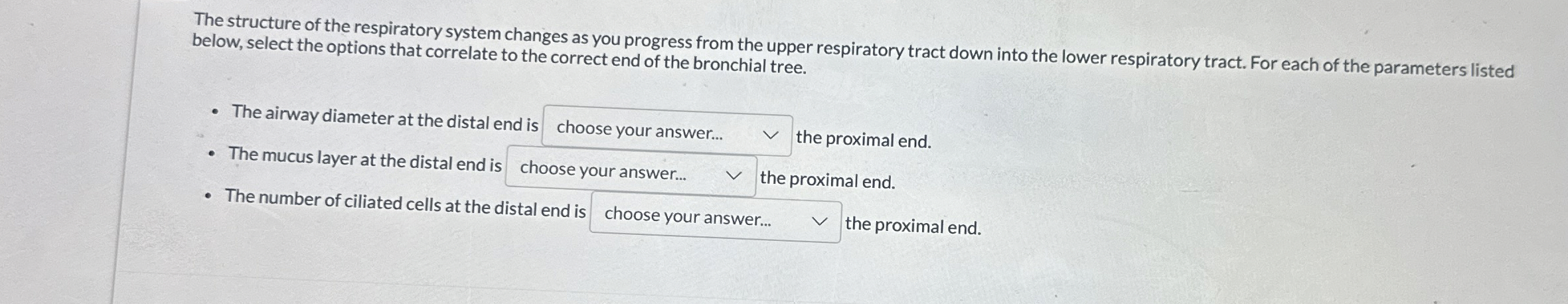 Solved The structure of the respiratory system changes as | Chegg.com