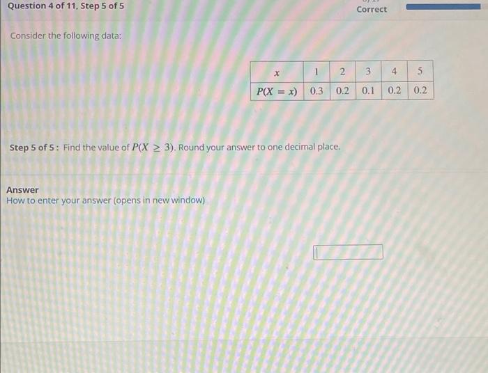 Solved Consider the following data: Step 5 of 5 : Find the | Chegg.com