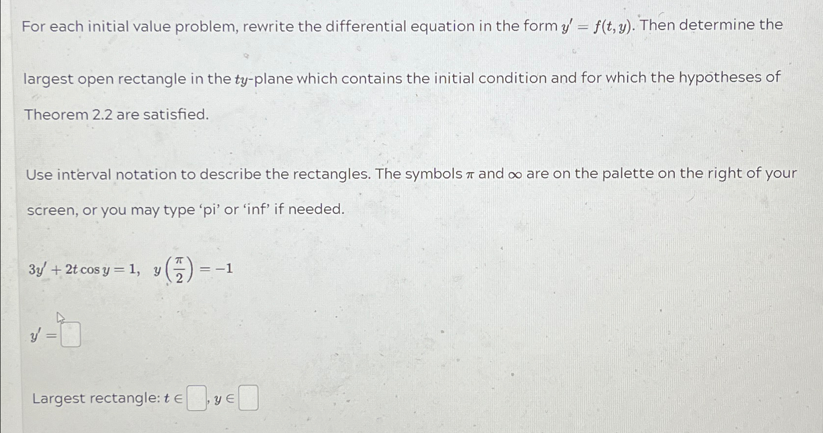 Solved For each initial value problem, rewrite the | Chegg.com