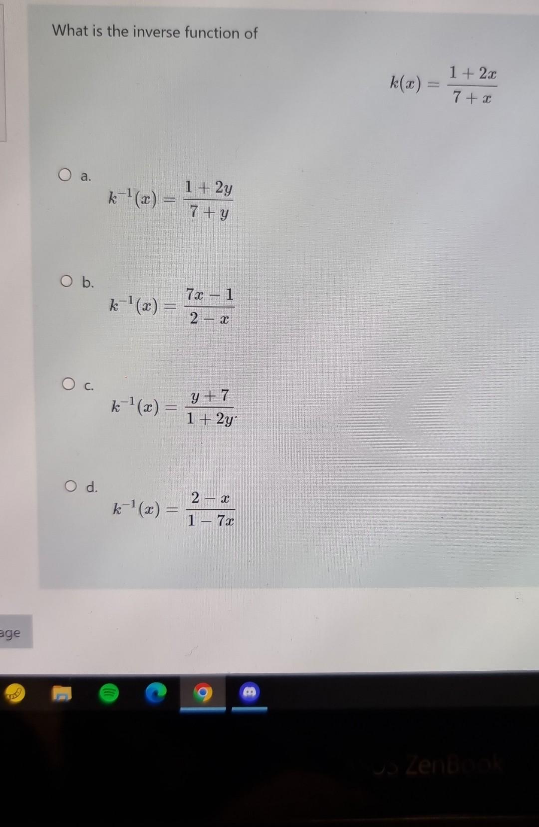 solved-what-is-the-inverse-function-of-k-x-7-x1-2x-a-chegg