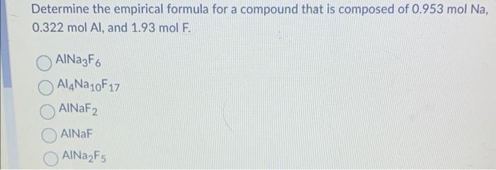 Solved Determine the empirical formula for a compound that | Chegg.com