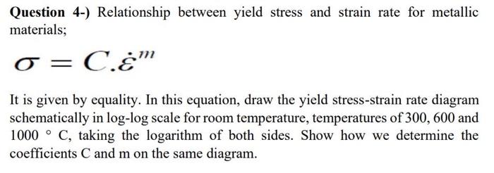Solved Question 4-) Relationship between yield stress and | Chegg.com