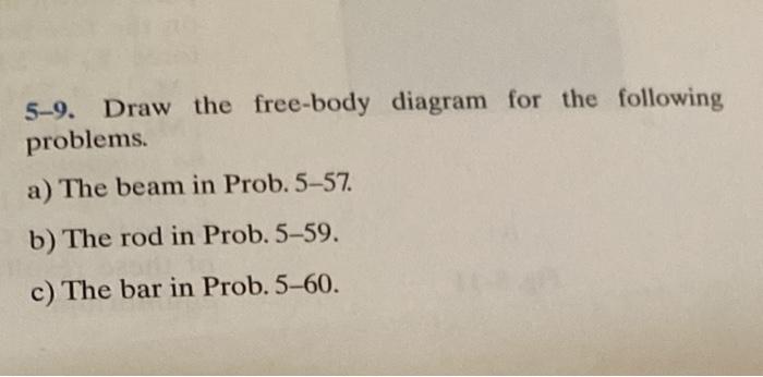 Solved 5-9. Draw The Free-body Diagram For The Following | Chegg.com