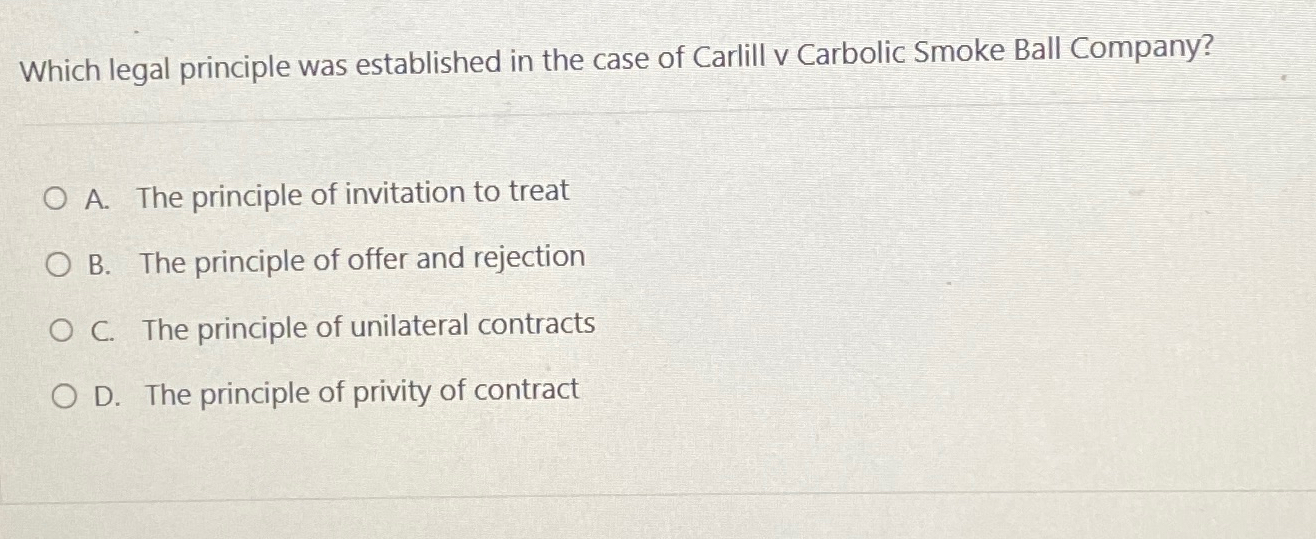 Solved Which legal principle was established in the case of | Chegg.com