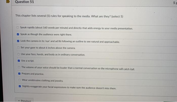 Solved Question 51 Ch 5 This Chapter Lists Several (5) Rules | Chegg.com