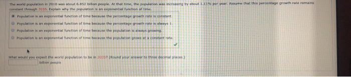Solved ear. Assume that this percentage growth rate remains | Chegg.com