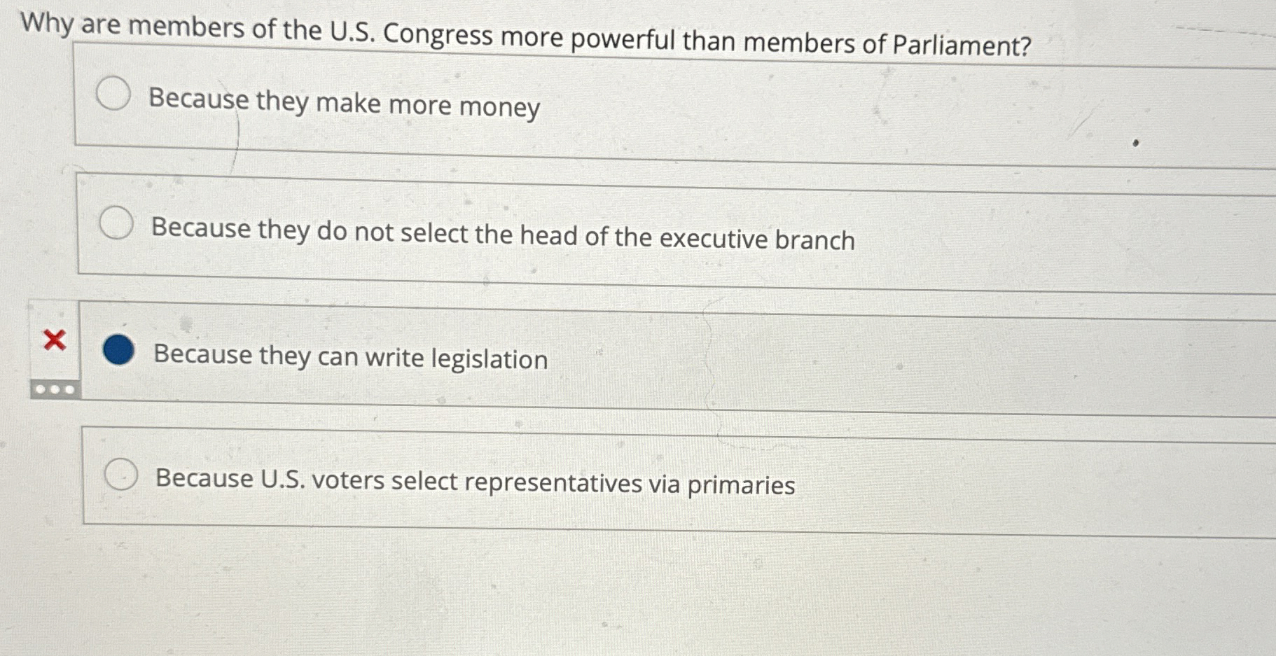Solved Why are members of the U.S. ﻿Congress more powerful Chegg