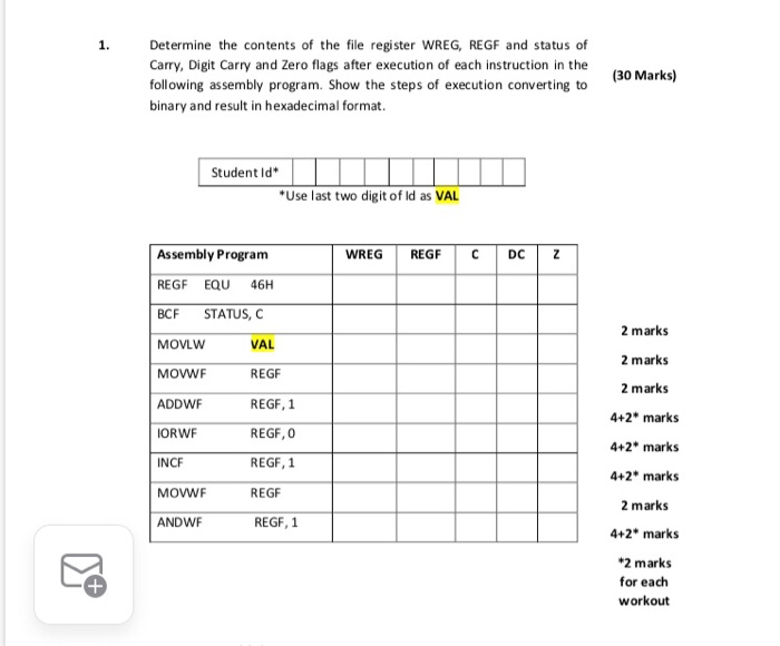 workout 2. Write an assembly language program to (20 | Chegg.com
