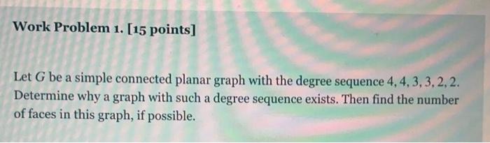 Solved Work Problem 1. (15 points] Let G be a simple | Chegg.com