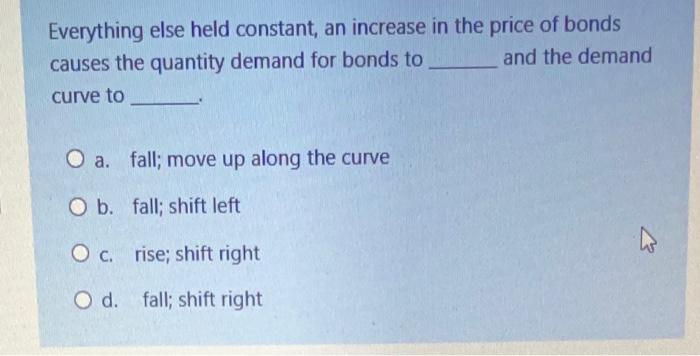 Solved Everything else held constant, an increase in the | Chegg.com