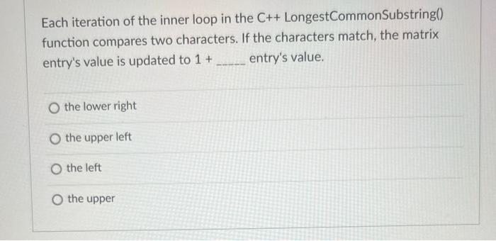 Solved Each iteration of the inner loop in the C++ | Chegg.com