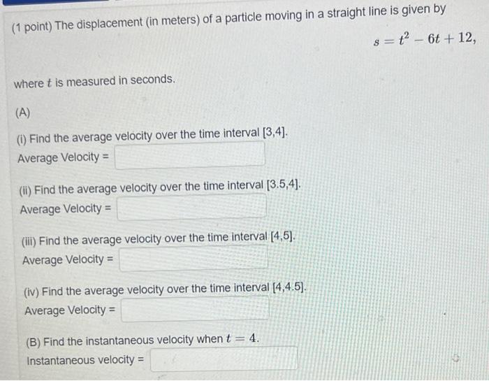 solved-1-point-the-displacement-in-meters-of-a-particle-chegg