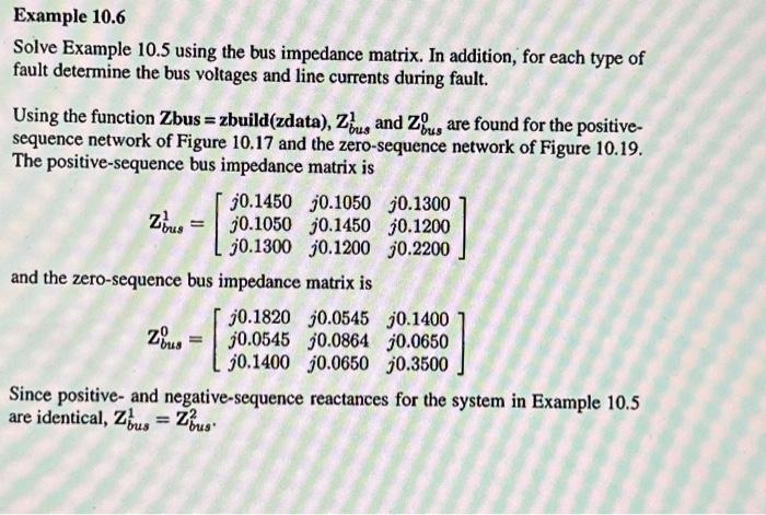 Example 10.6 Solve Example 10.5 using the bus | Chegg.com