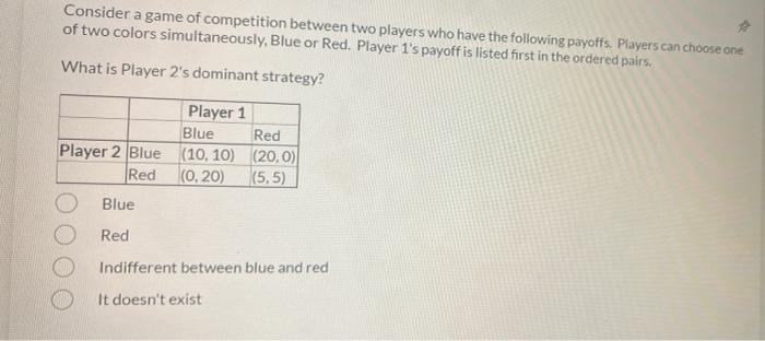 Solved Consider a game of competition between two players | Chegg.com