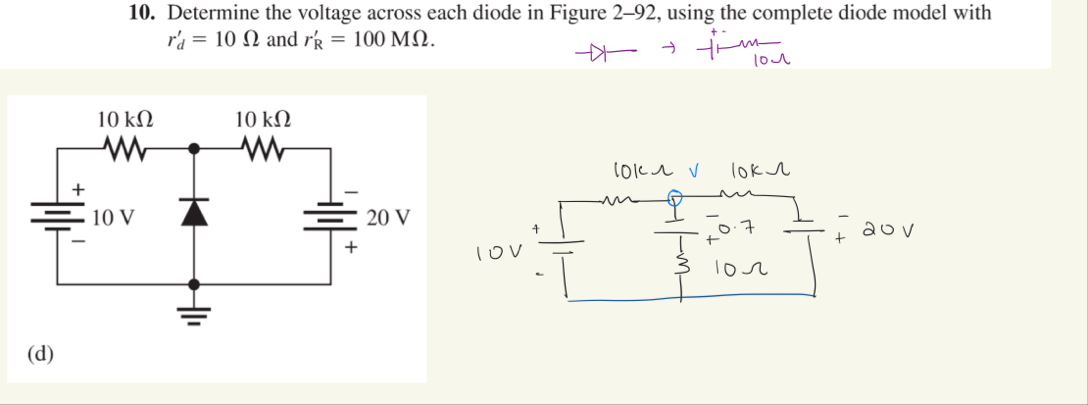 Solved Determine the voltage across each diode in Figure | Chegg.com