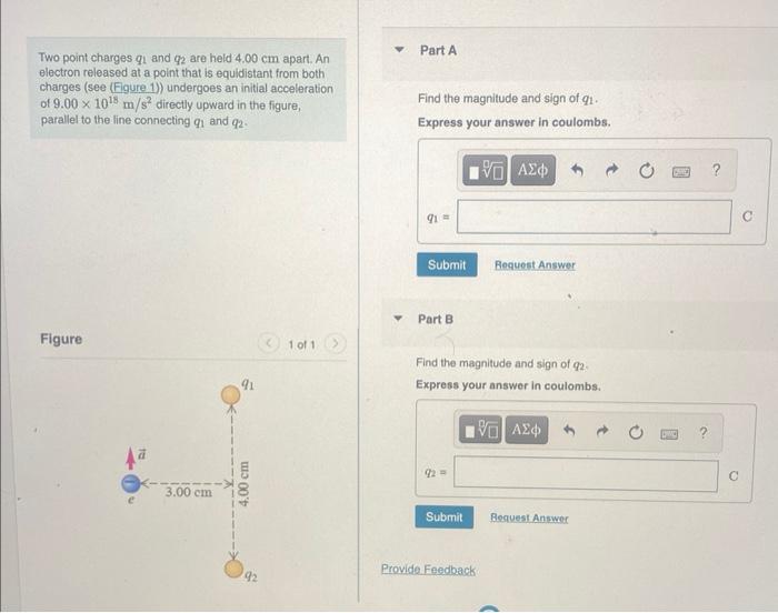 Solved Two Point Charges Q1 And Q2 Are Held 4.00 Cm Apart. | Chegg.com