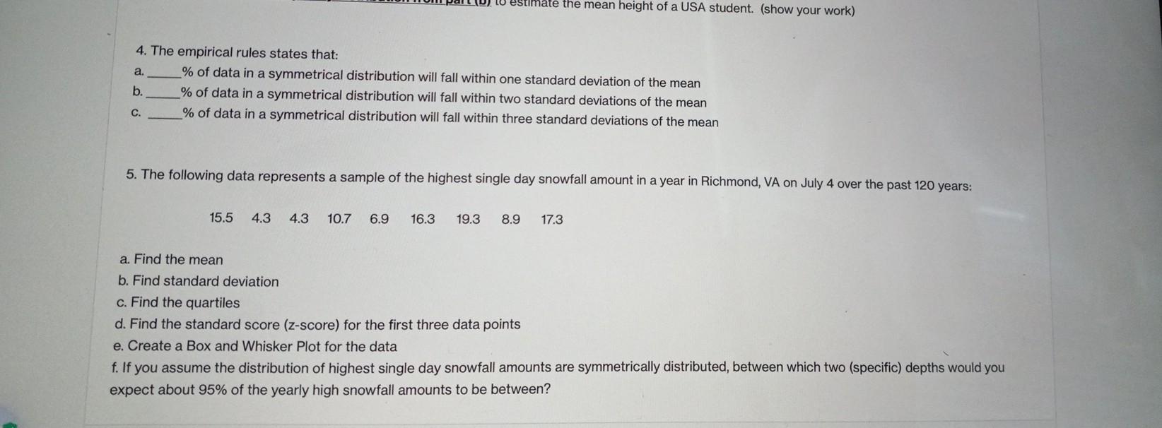 Solved The following homework questions are due by the end | Chegg.com