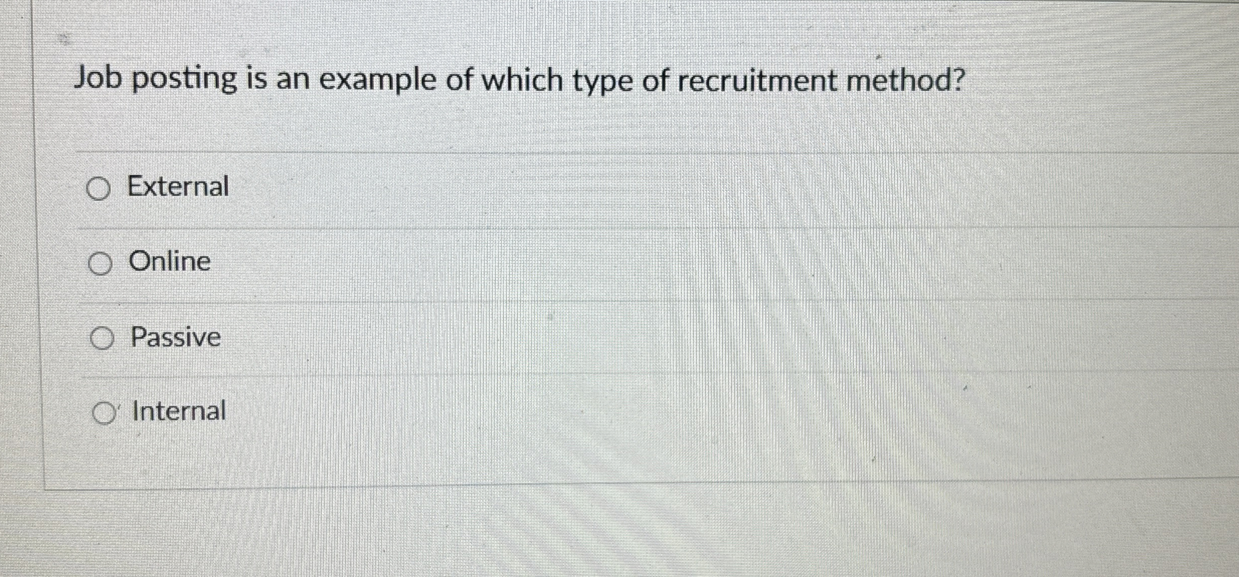 Solved Job posting is an example of which type of | Chegg.com