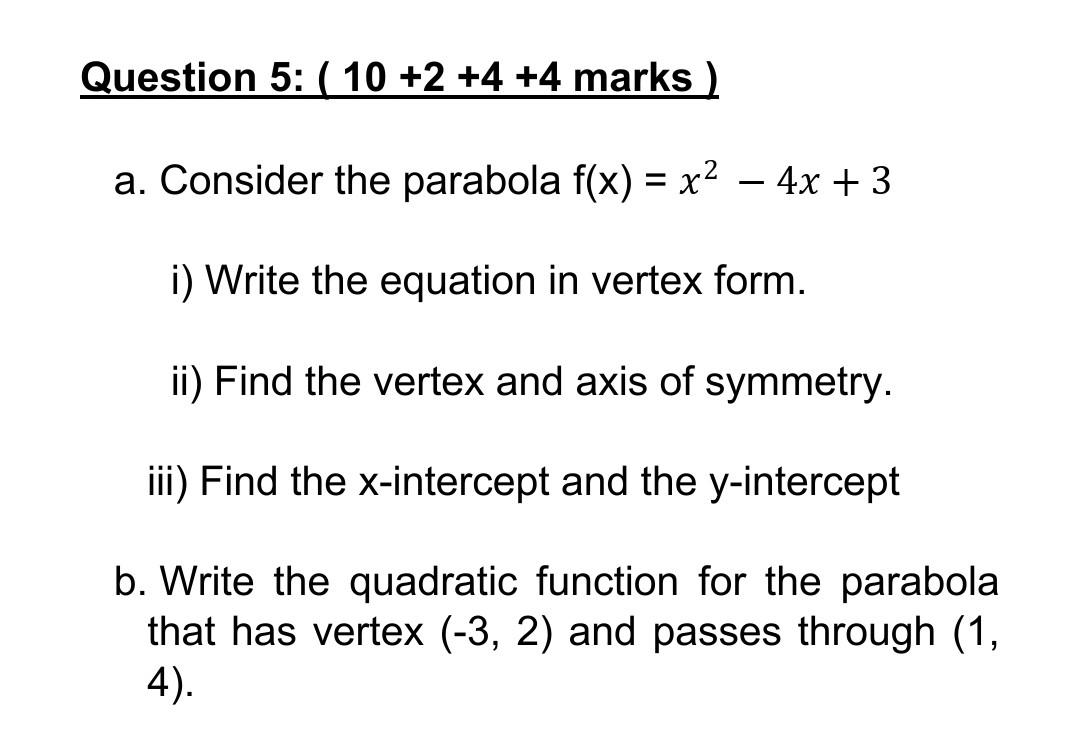 Solved Question 5 10 2 4 4 Marks Consider The Chegg Com