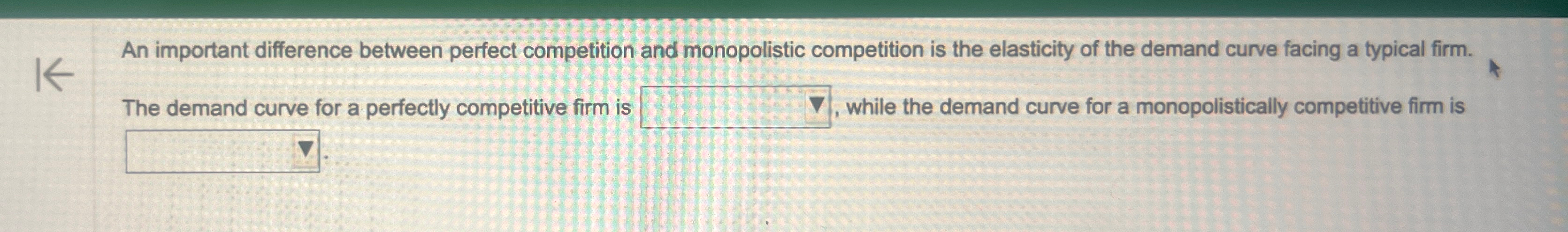 Solved An important difference between perfect competition | Chegg.com