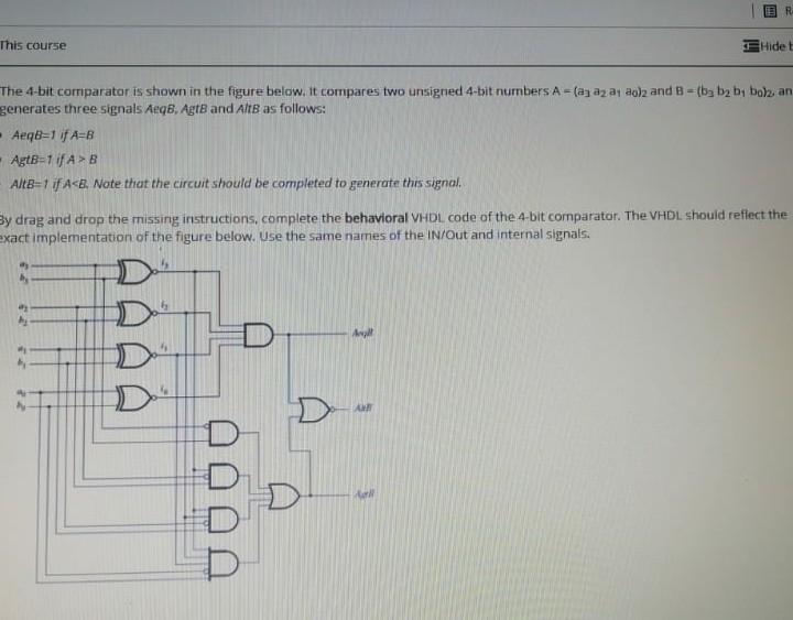 Solved ER This course Hidet The 4-bit comparator is shown in | Chegg.com