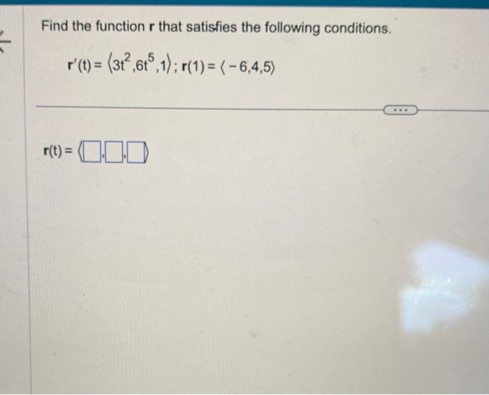 Solved Find the function r that satisfies the following | Chegg.com