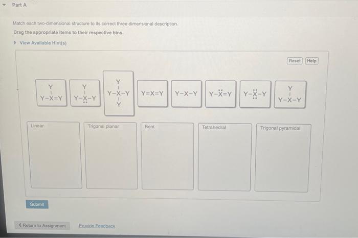 Solved Match Each Two-dimensional Structure To Lis Correct | Chegg.com