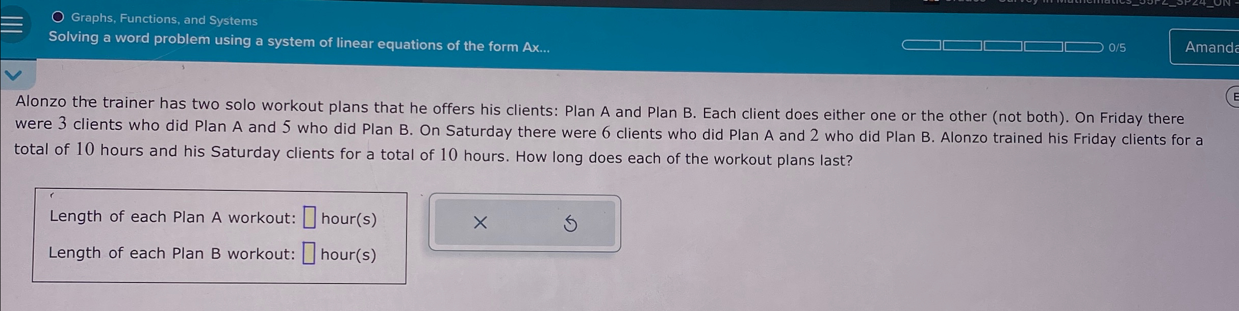 Solved Graphs, Functions, and SystemsSolving a word problem | Chegg.com