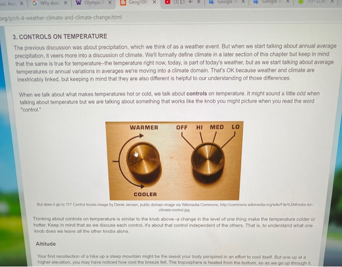 Temperature Controls Answer Key Question 9 Using all the temperature controls | Chegg.com